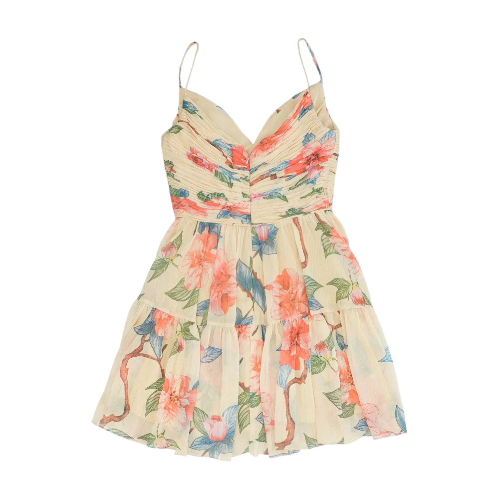Beige Floral Mini Dress - Image 2