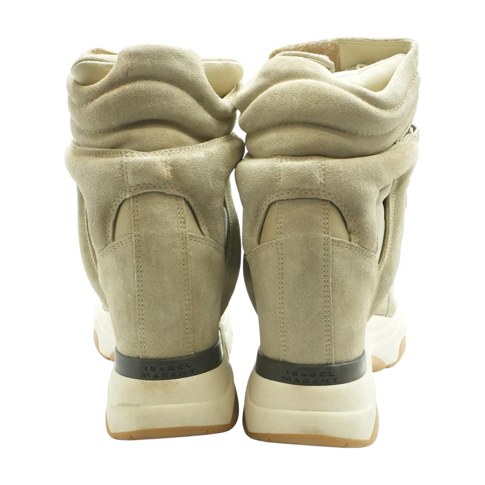 Beige and Brown Balskee Leather Sneakers - Image 2