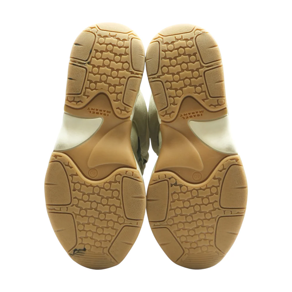 Beige and Brown Balskee Leather Sneakers - Image 3
