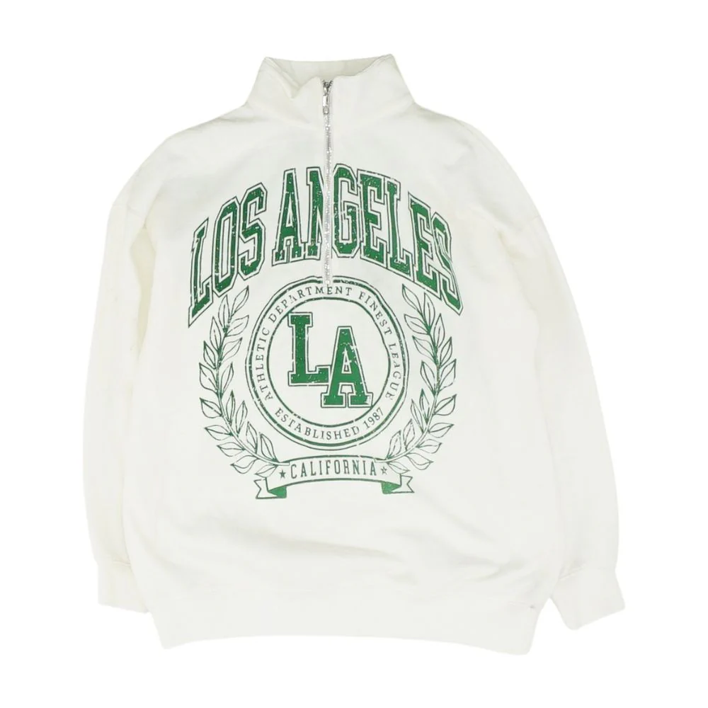 Ivory Solid 1/4 Zip Pullover