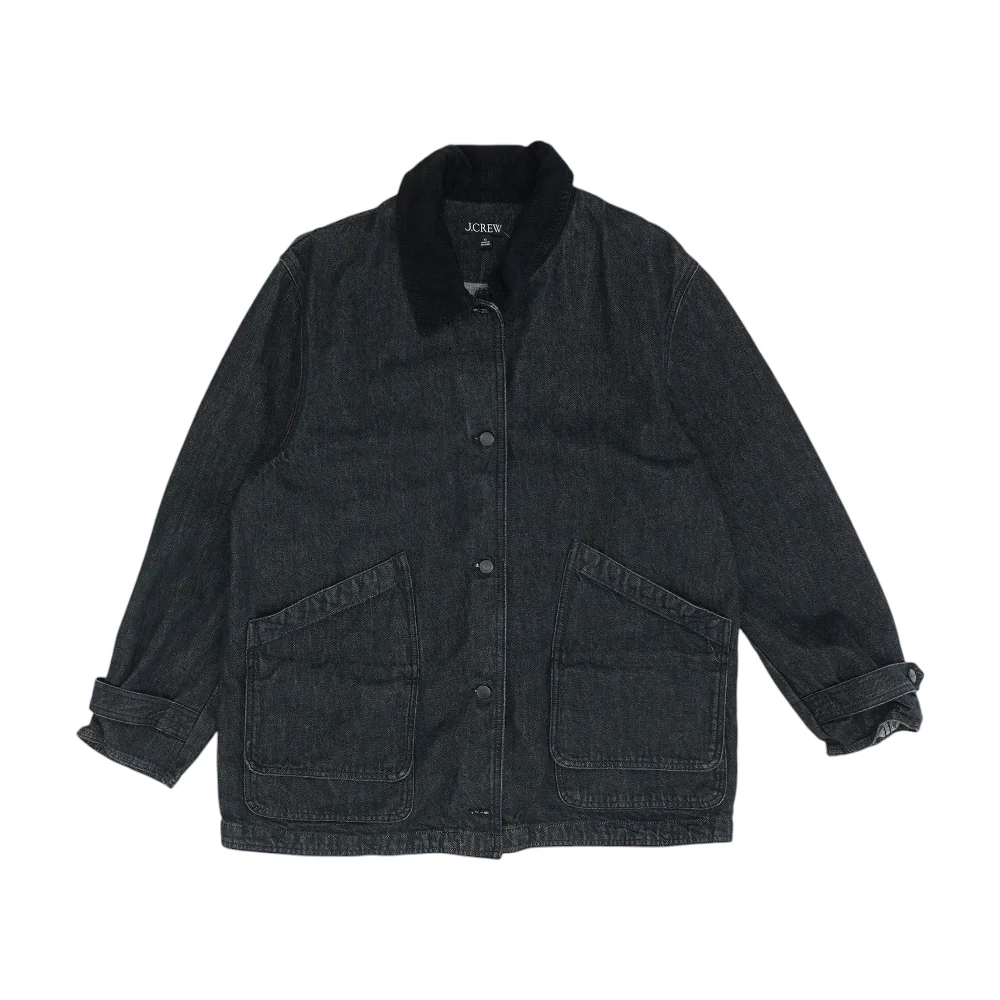 Navy Solid Denim Jacket