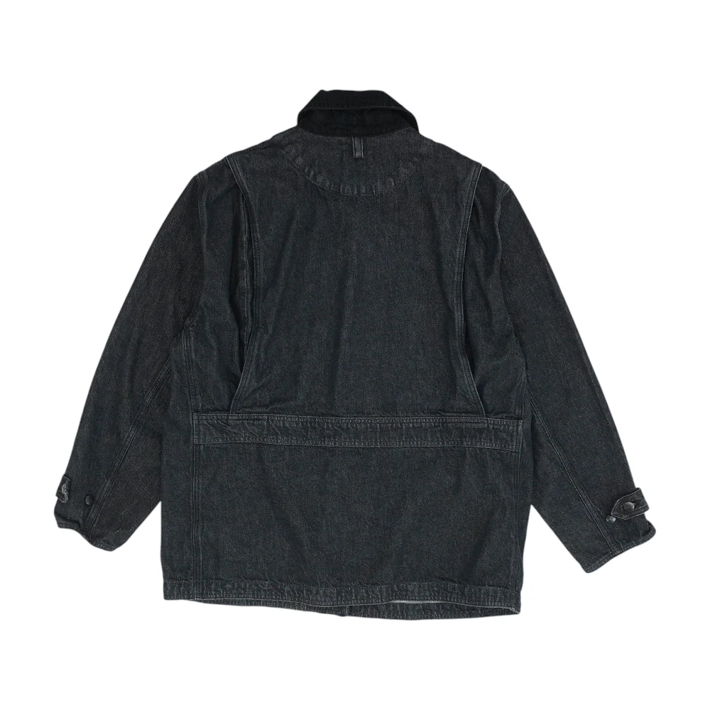 Navy Solid Denim Jacket - Image 2