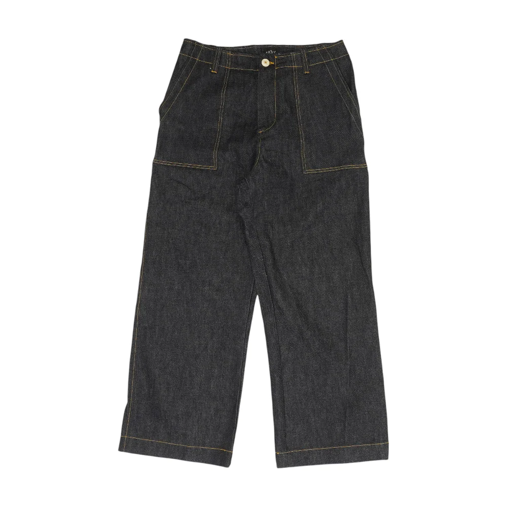 Navy Wide Leg Jeans