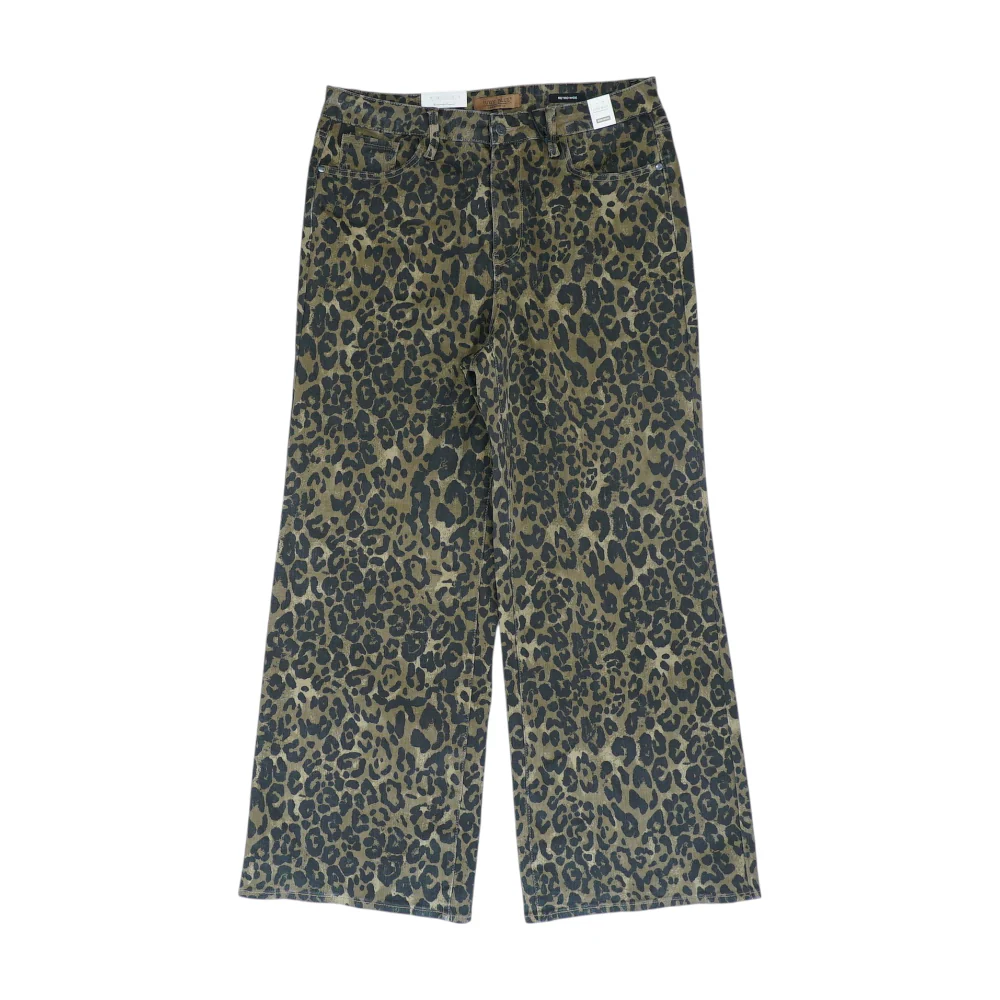 Brown Plus Animal Print Wide Leg Jeans