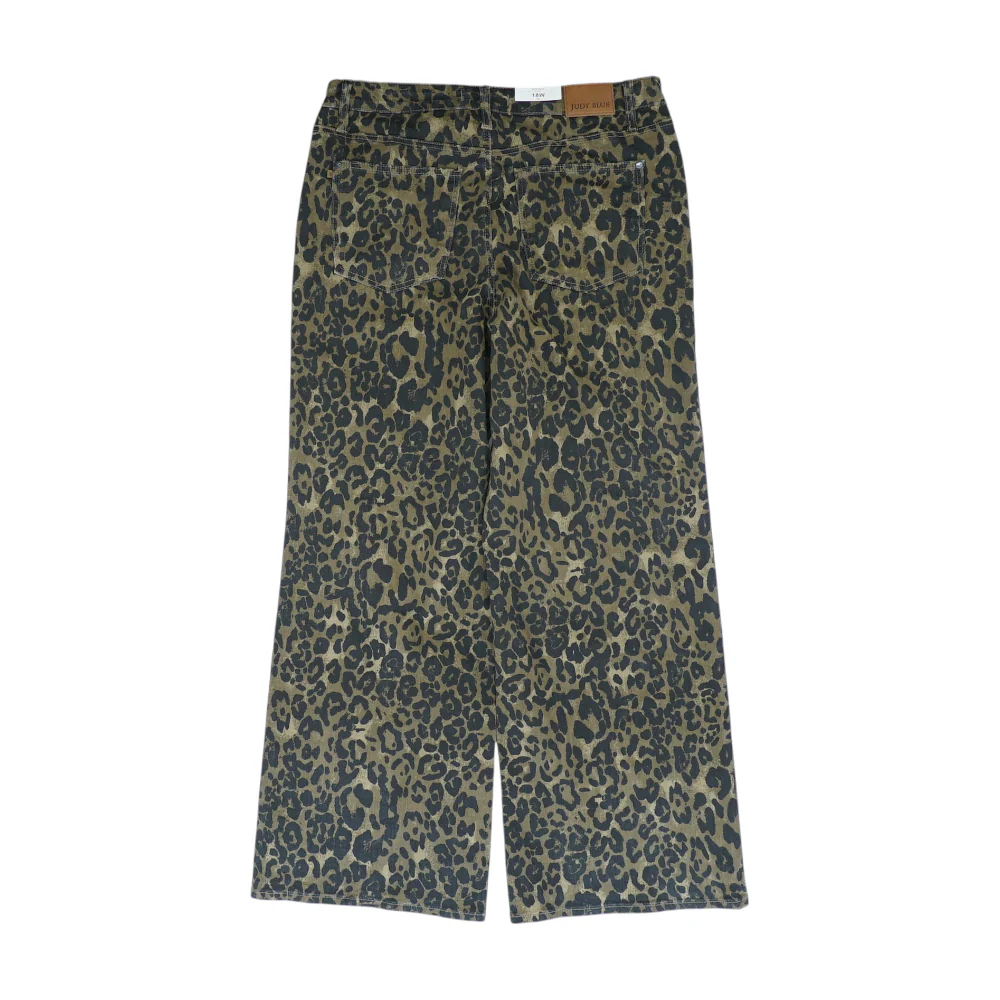 Brown Plus Animal Print Wide Leg Jeans - Image 2