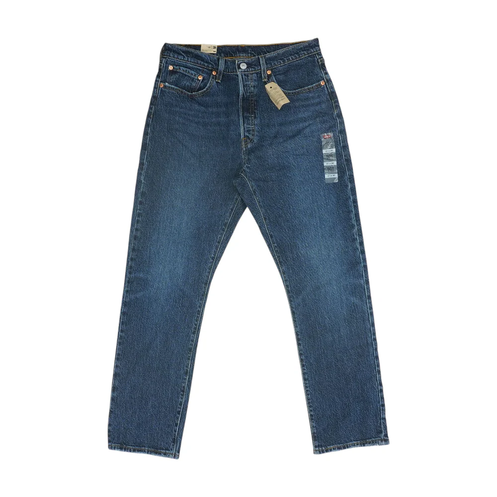 501 Navy Straight Jeans