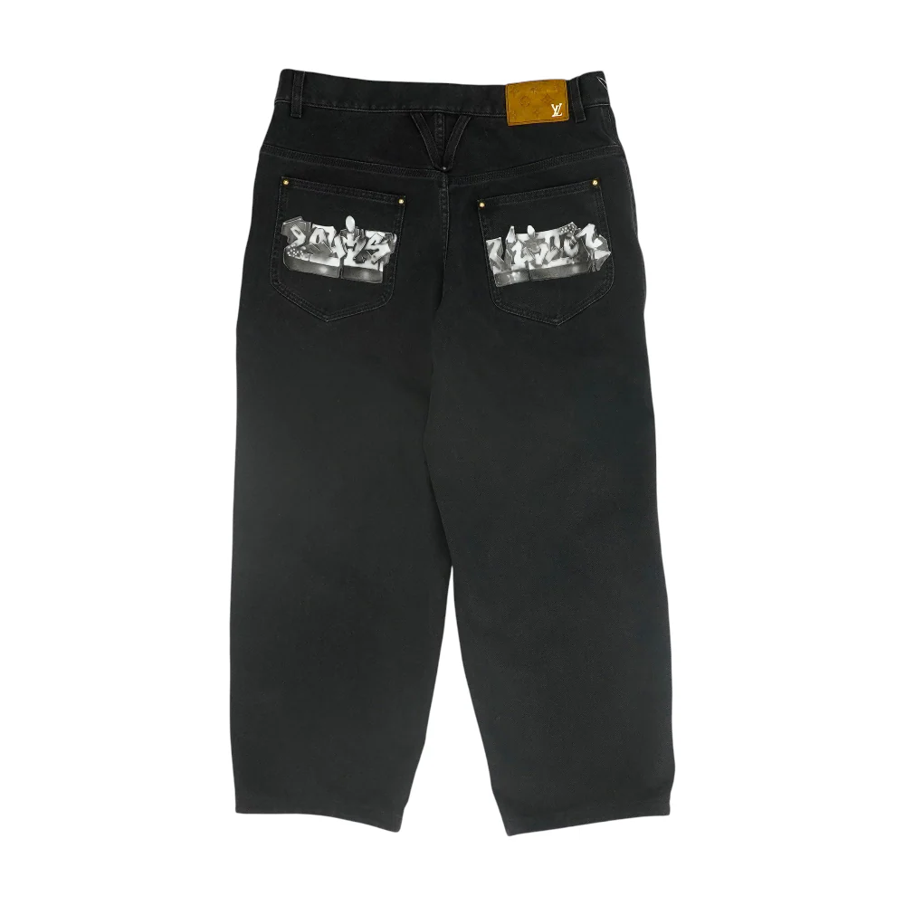 Black Pocket Logo Graffiti Jean - Image 2