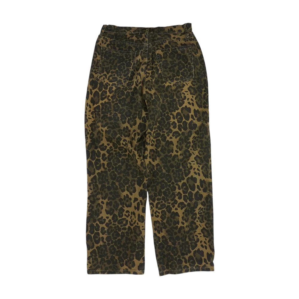 Brown Animal Print Relaxed Jeans - Image 2