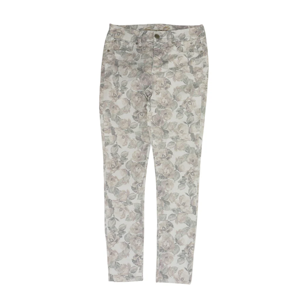 White Floral Skinny Jeans