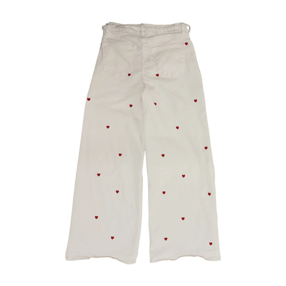 White Hearts Bell Bottom Jeans - Image 2