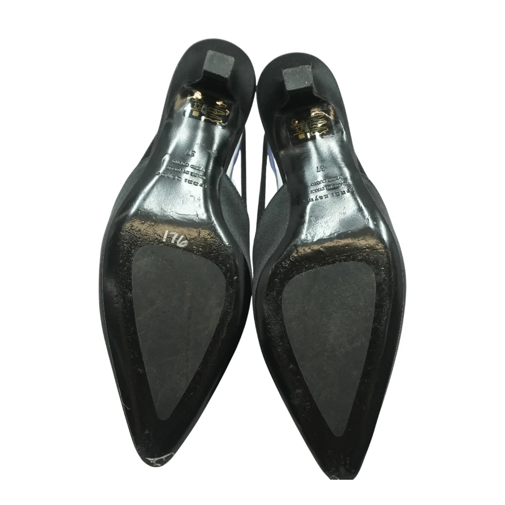 Black Slingback Kitten Heels - Image 3
