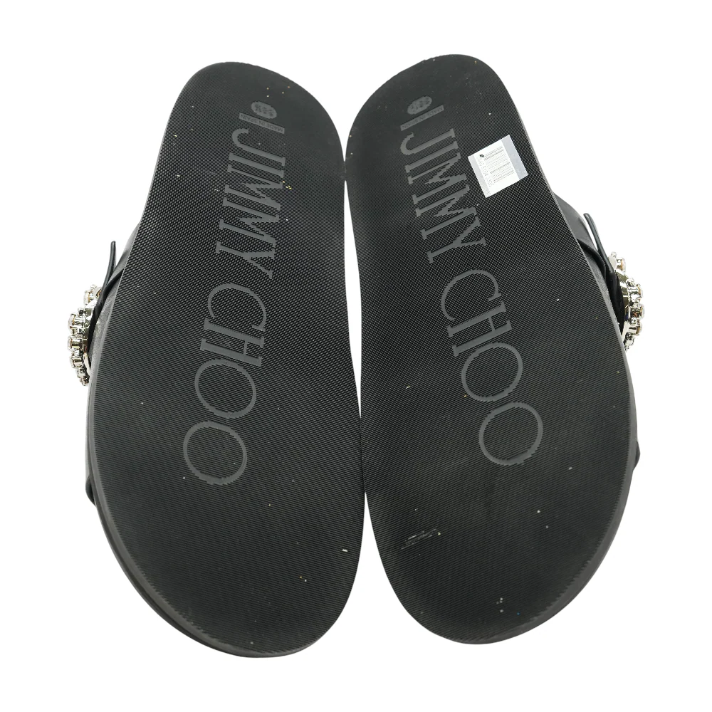 Black Marga Leather Slides - Image 3