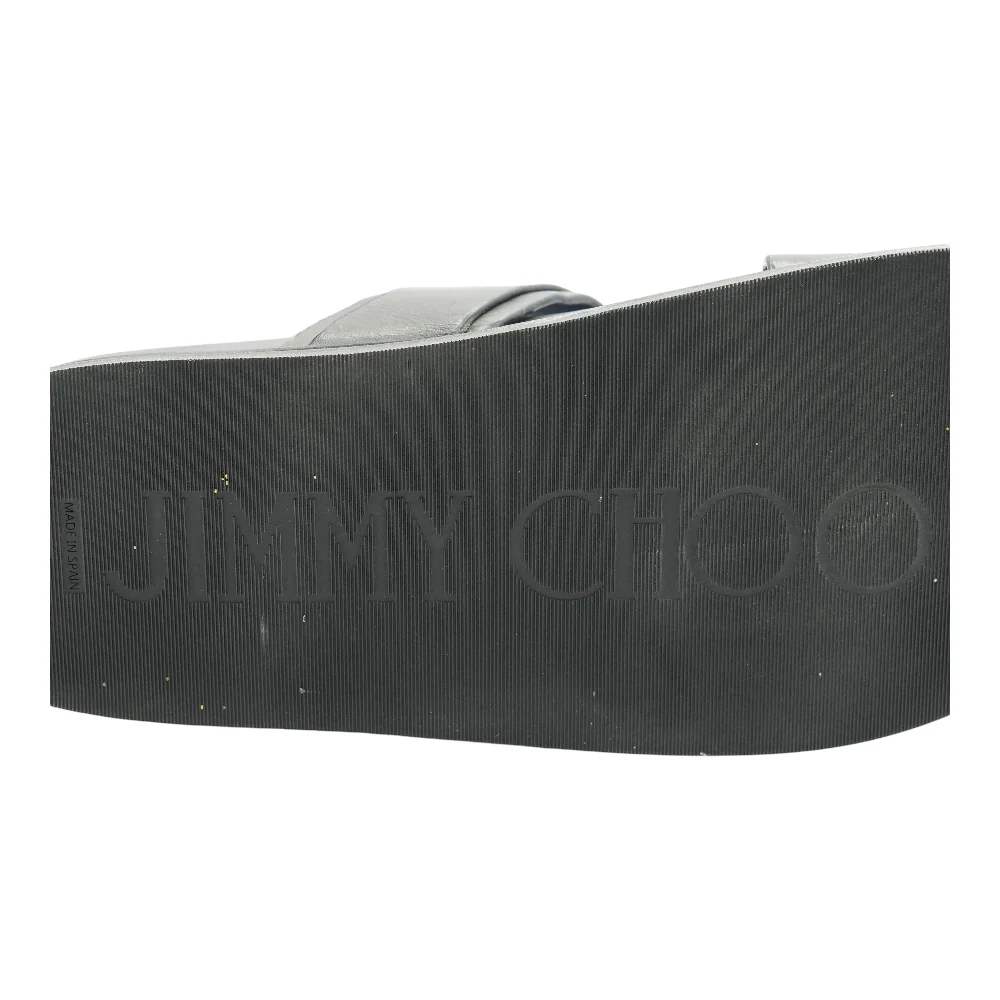 Black Marga Leather Slides - Image 4