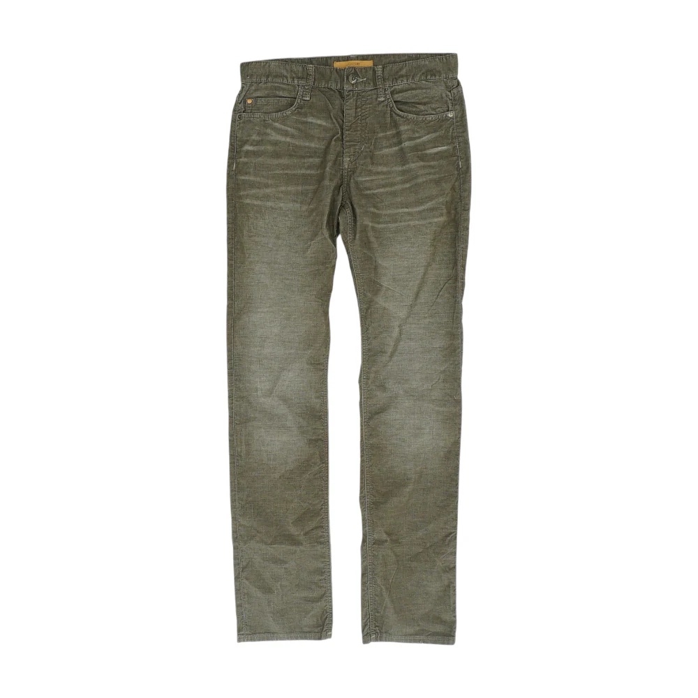 Brown Striped Straight Pants