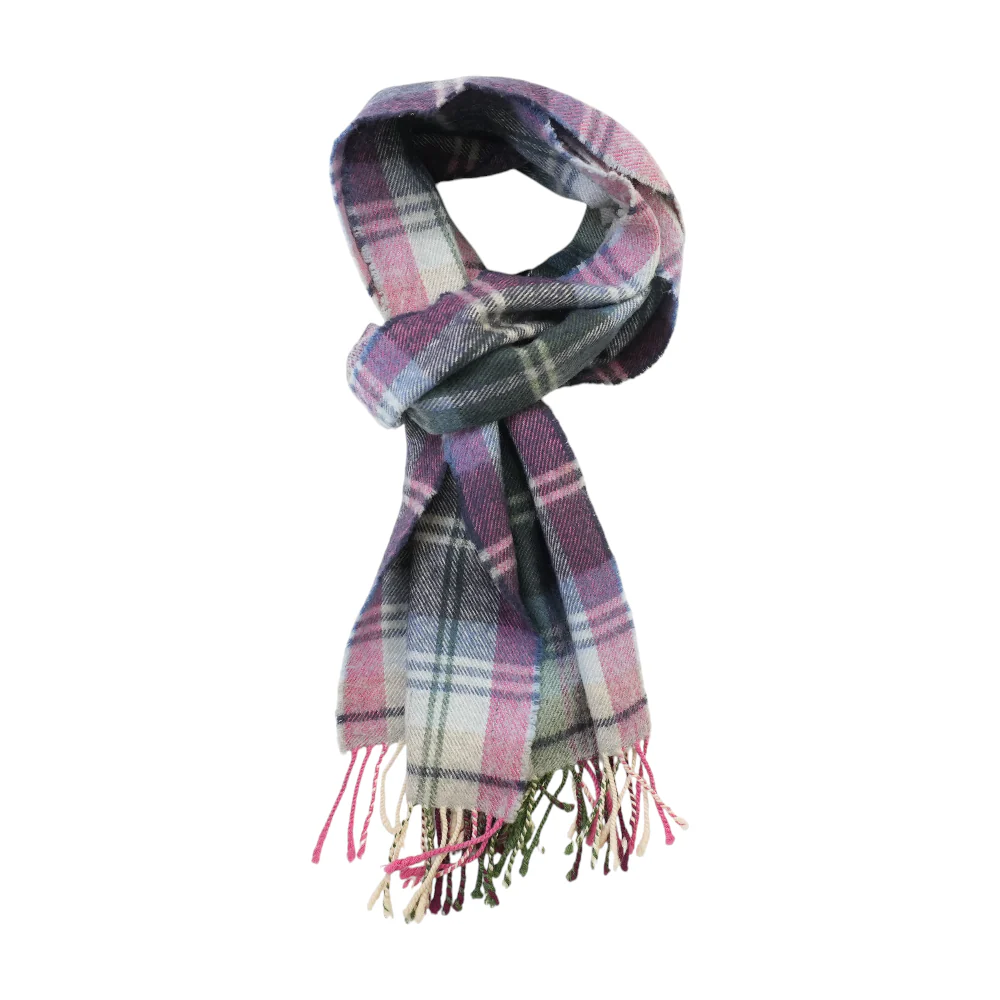 Purple Plaid Wool Scarf