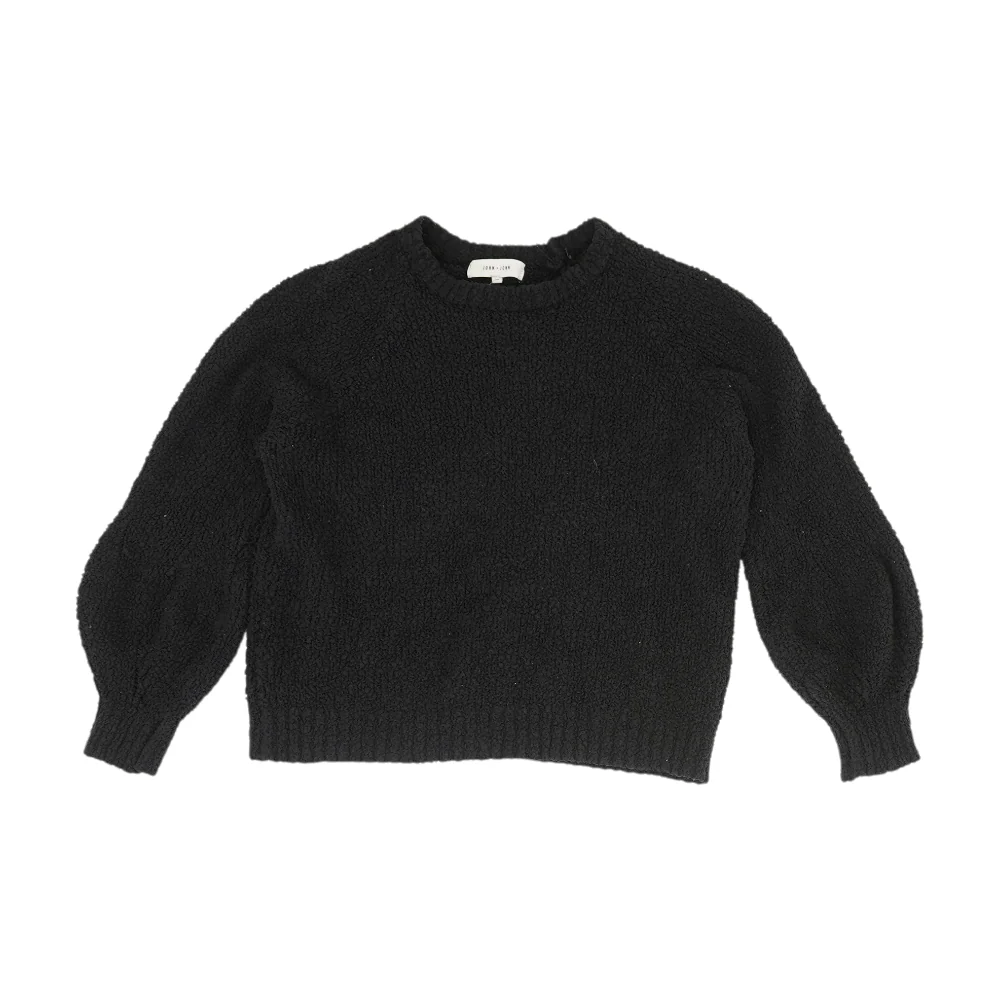 Black Solid Sweatshirt Pullover