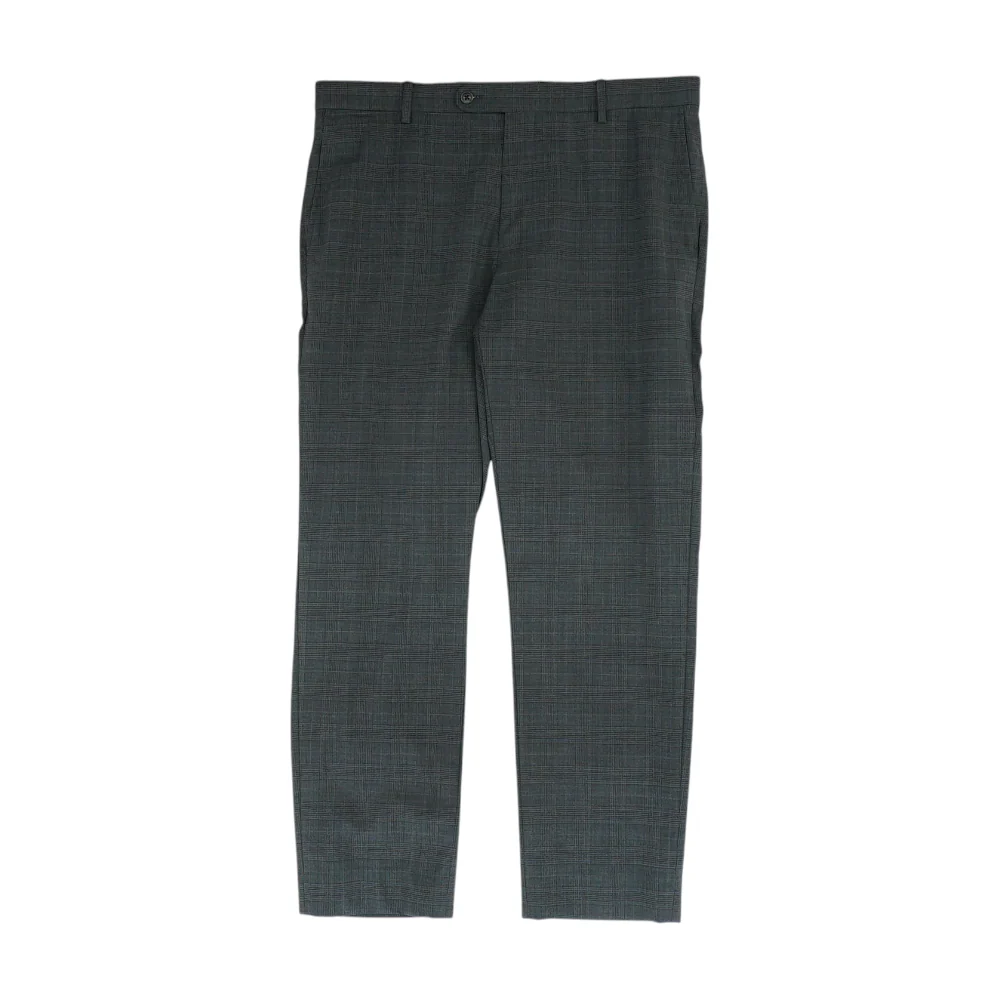 Charcoal Plaid Regular Pants