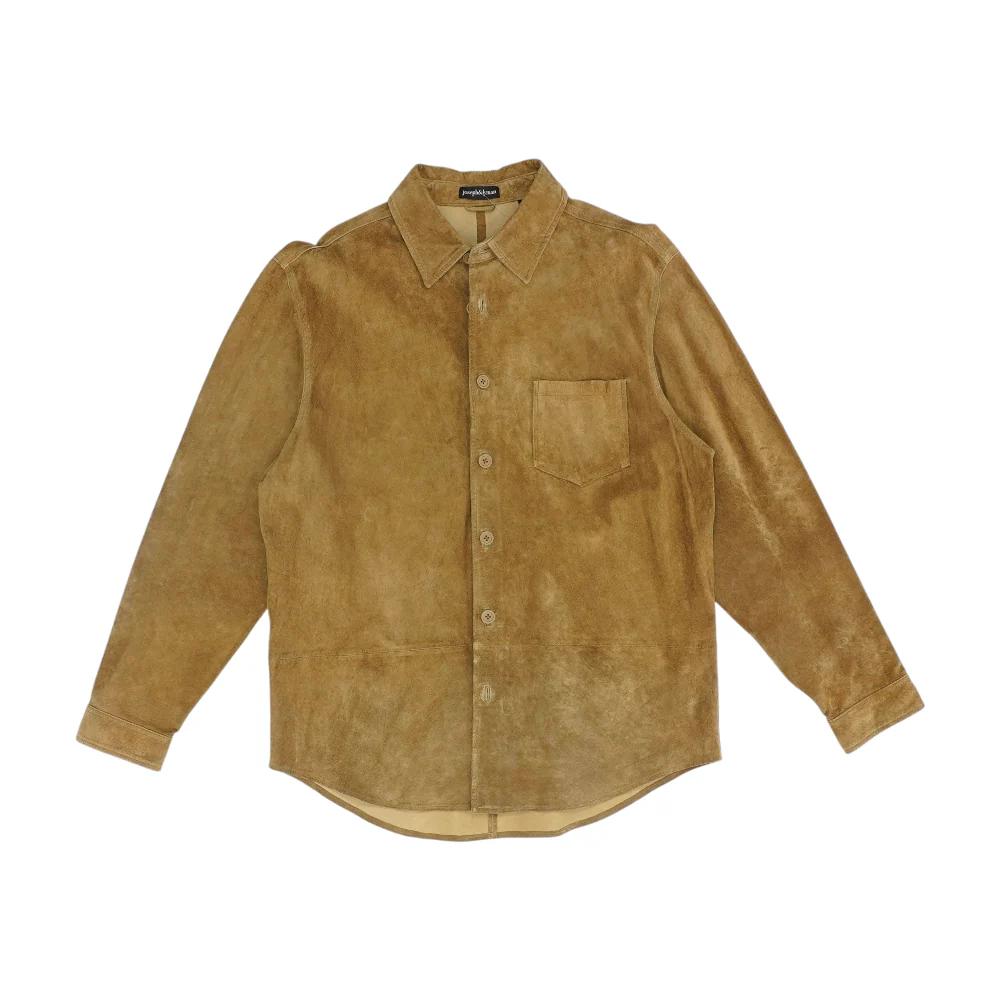 Tan Solid Leather Jacket