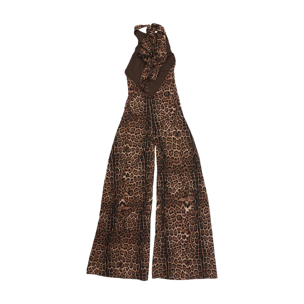 Brown Animal Print Jumpsuit - Image 2