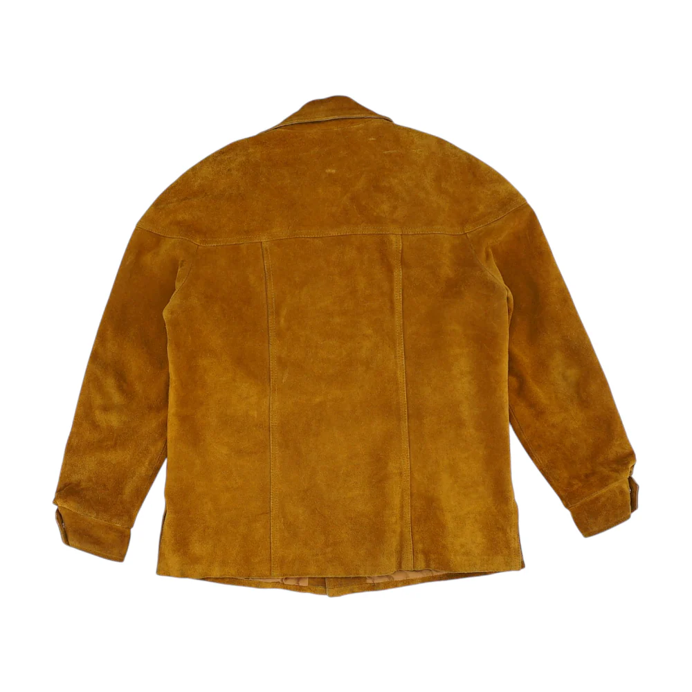 Brown Solid Leather Jacket - Image 2