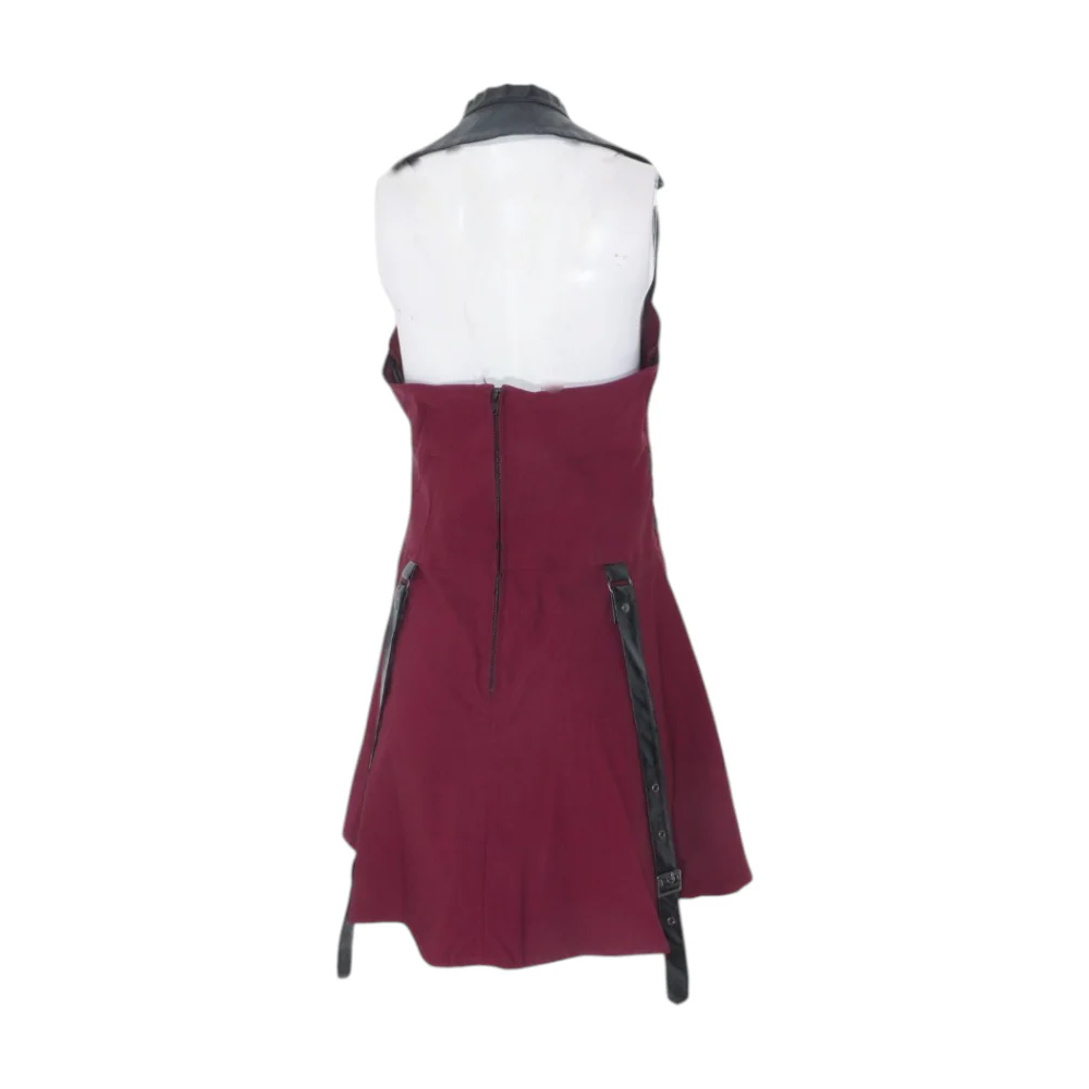 Burgundy Color Block Mini Dress - Image 2