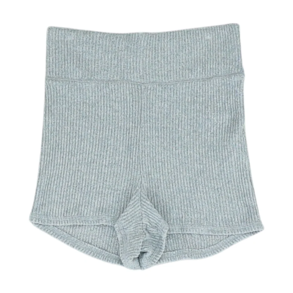Gray Solid Knit Shorts