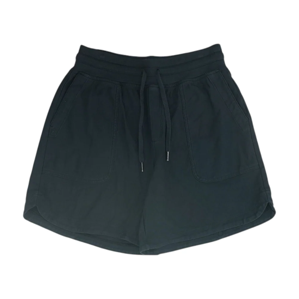 Black Solid Knit Shorts