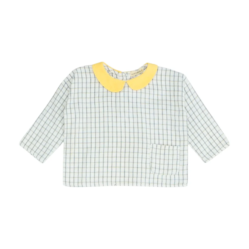 Ivory Check Knit T-Shirt