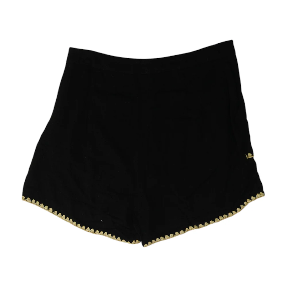 Black Solid Knit Shorts - Image 2