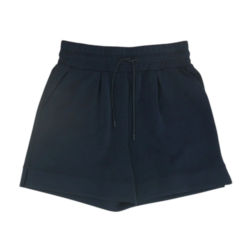 Navy Solid Knit Shorts