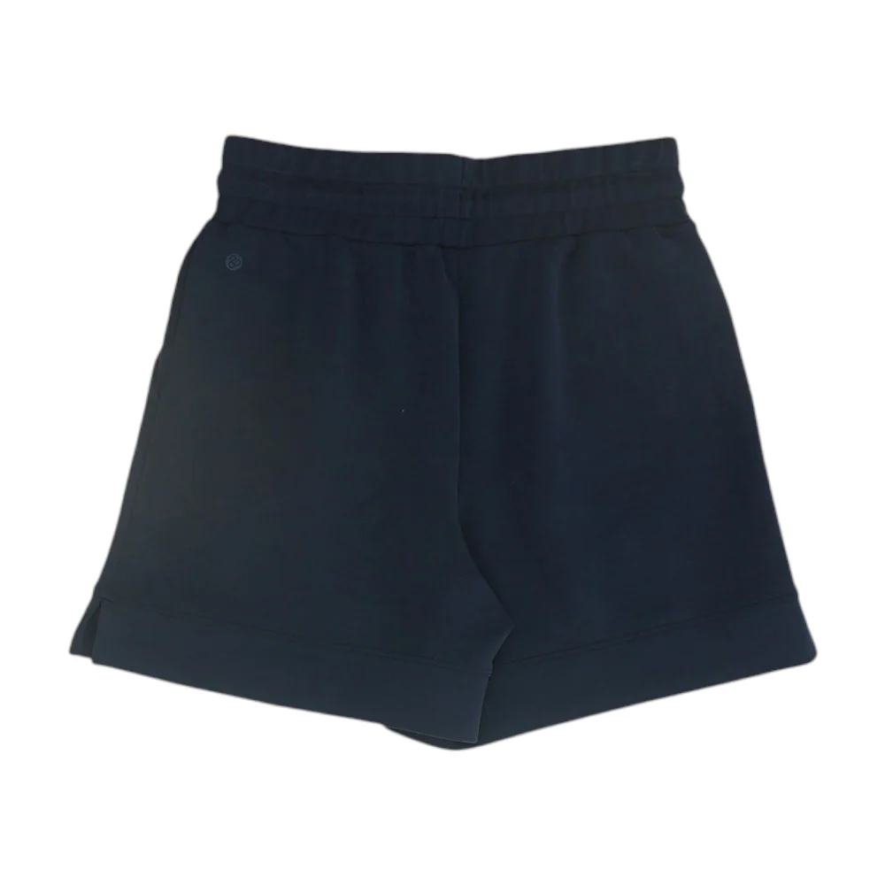 Navy Solid Knit Shorts - Image 2