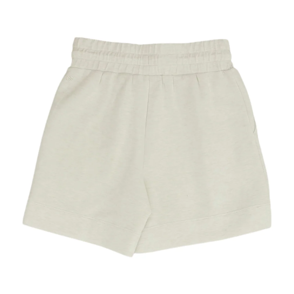 Beige Solid Knit Shorts - Image 2