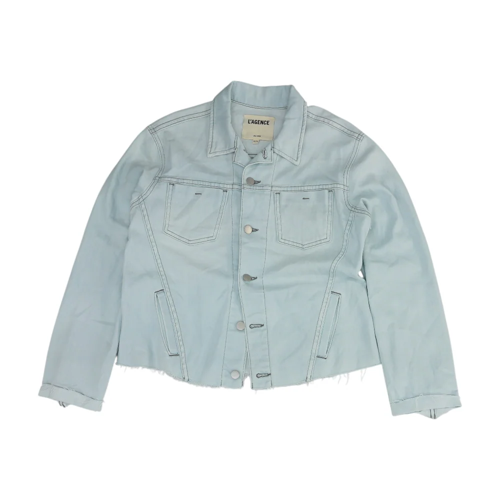 Blue Solid Denim Jacket