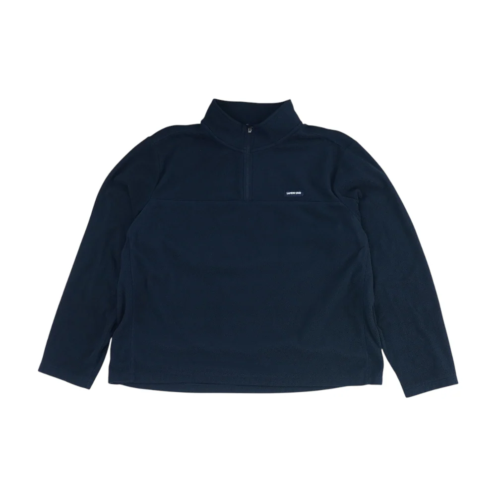 Navy Solid Fleece Pullover