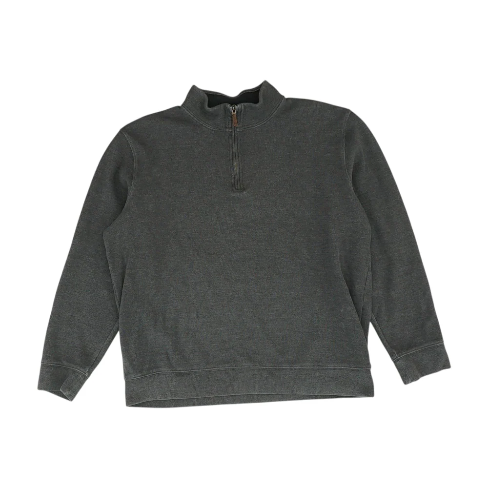Gray Solid 1/4 Zip Pullover