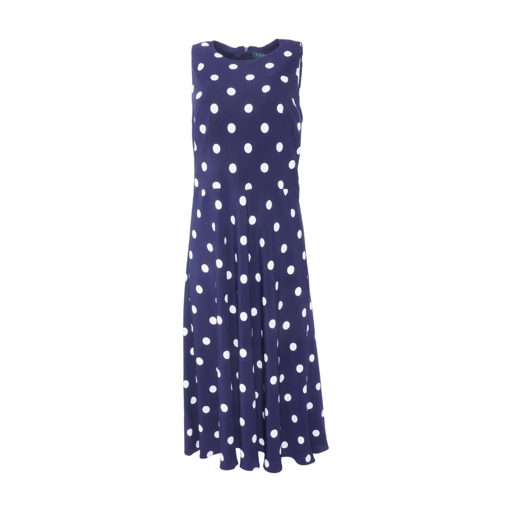 Navy Polka Dot Midi Dress