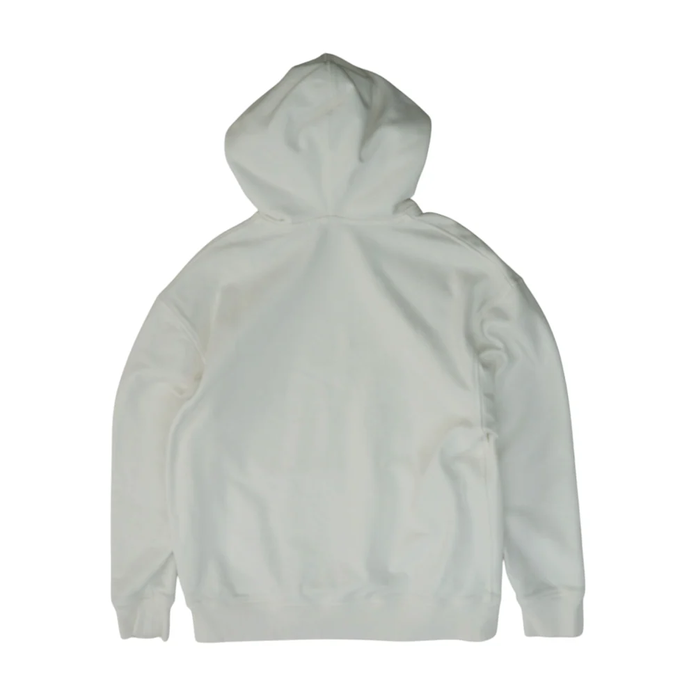 White Solid Hoodie Pullover - Image 2