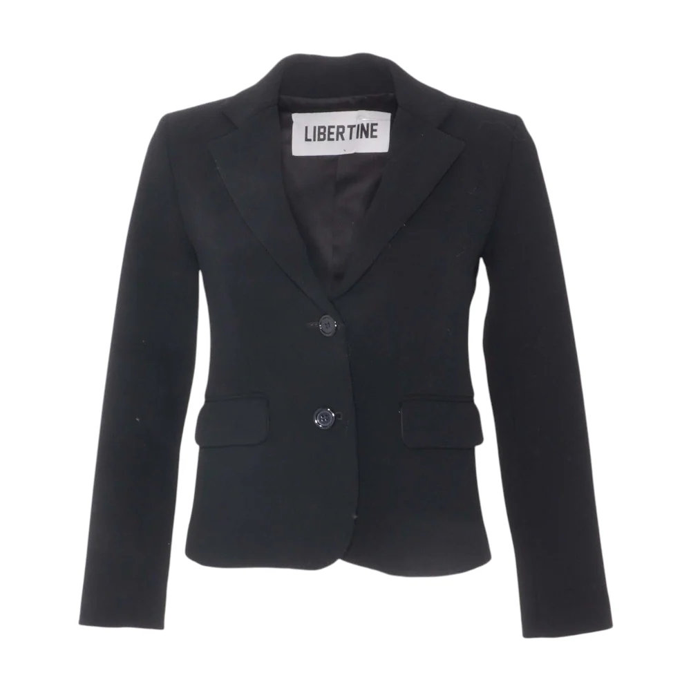 Black Paint Travel Learn Crystal Short Blazer