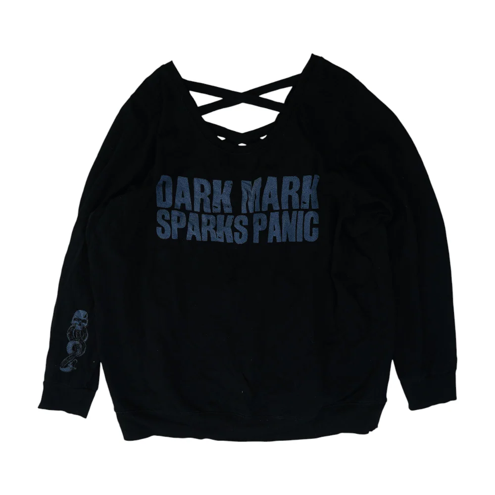 Black Graphic Sweatshirt Pullover