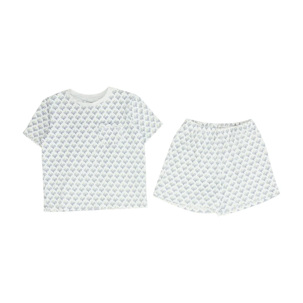 Blue Graphic Short Sleeve Set