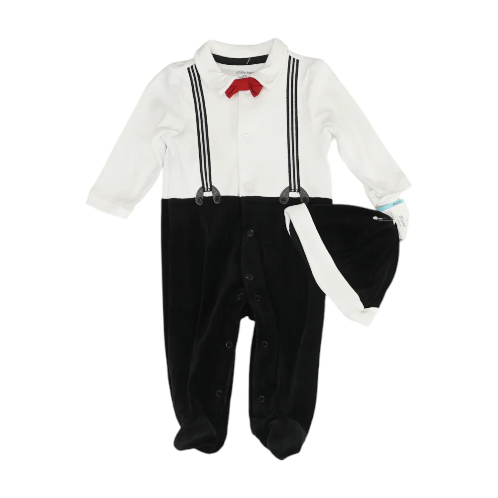 White Color Block Long Sleeve One-Piece