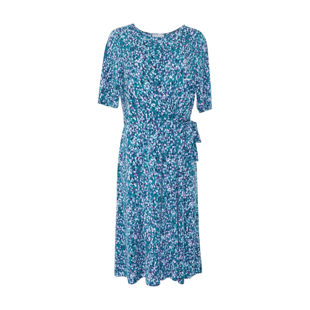Teal Polka Dot Midi Dress