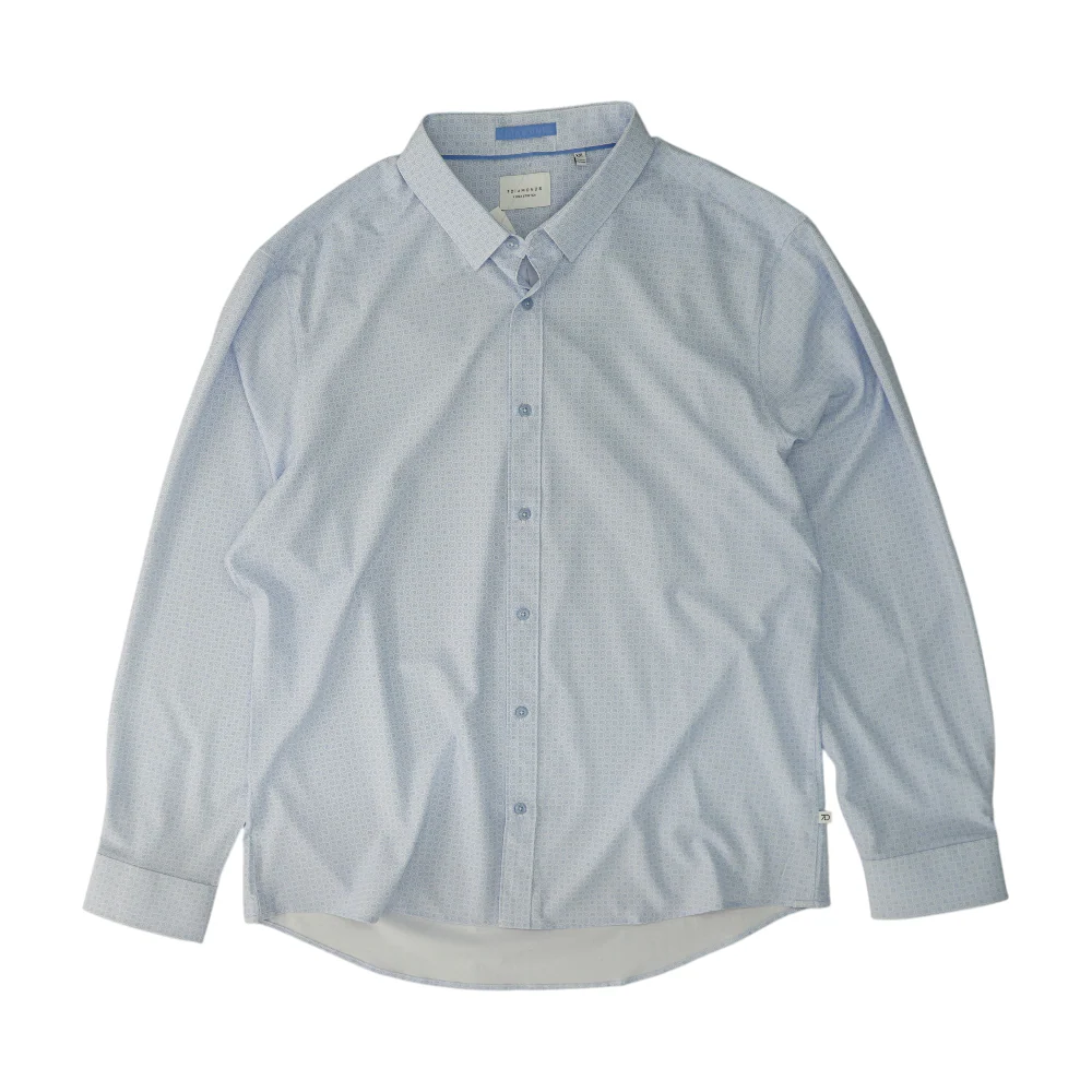 Blue Abstract Long Sleeve Button Down