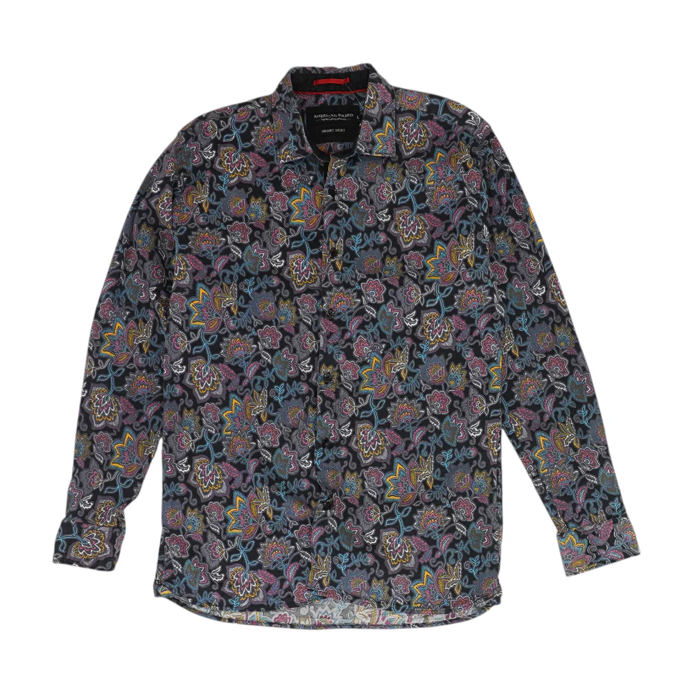 Black Floral Long Sleeve Button Down