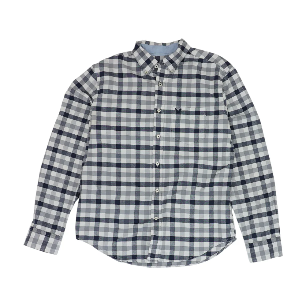 White Check Long Sleeve Button Down