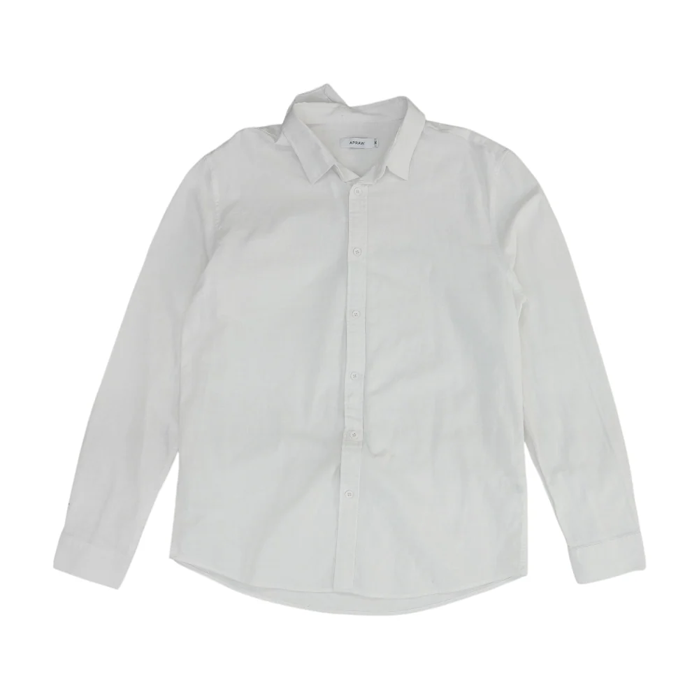 White Solid Long Sleeve Button Down