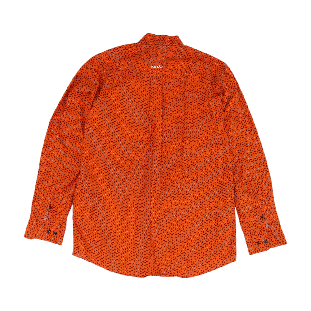 Orange Abstract Long Sleeve Button Down - Image 2