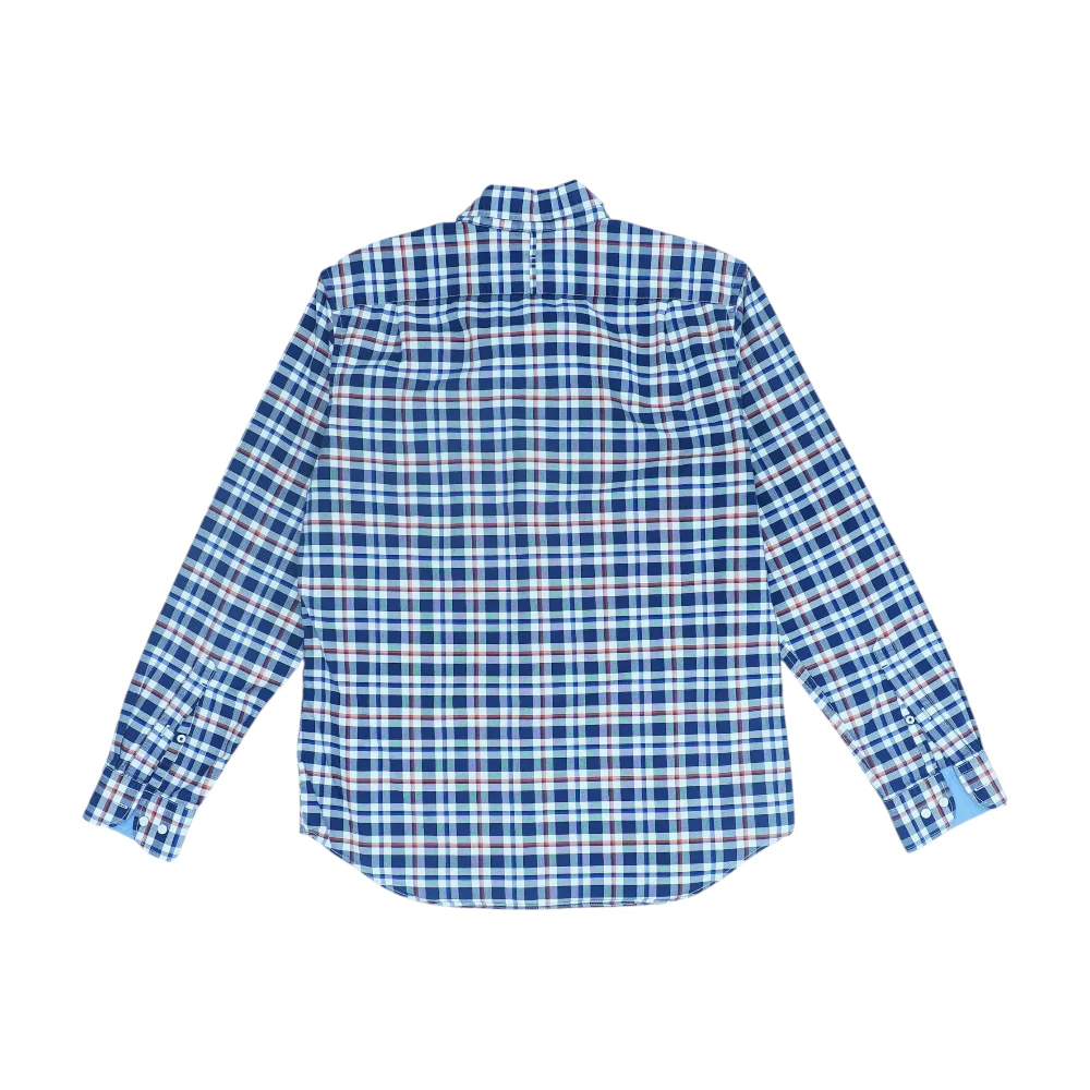 Navy Plaid Long Sleeve Button Down - Image 2