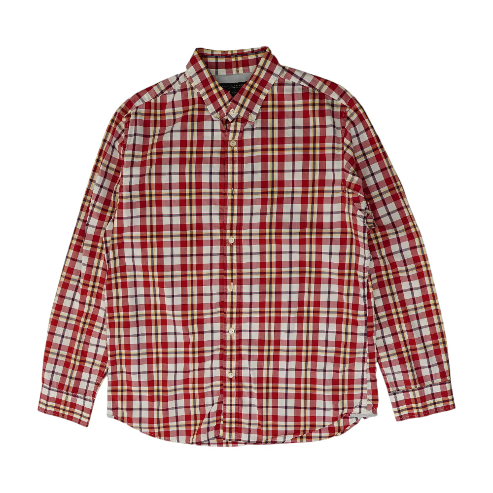 Red Plaid Long Sleeve Button Down