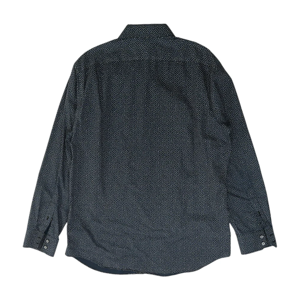 Navy Print Long Sleeve Button Down - Image 2